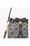 Tory Burch Mini T Monogram Bucket Bag Navy Women